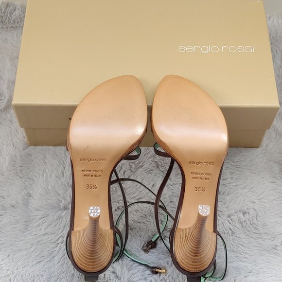 SERGIO ROSSI Platform Leather Heels - Picture 7 of 11